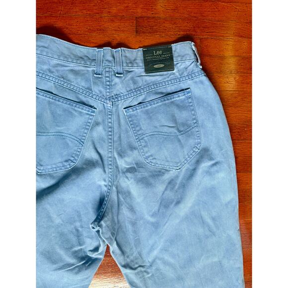 Vintage 80's 90s Lee Periwinkle Blue High Waist Straight Leg Denim Mom Jeans Med - Picture 5 of 6